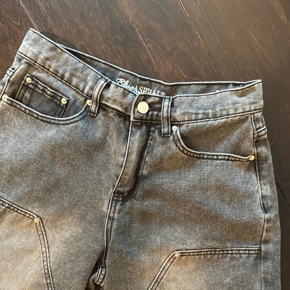 Blue Asphalt Gray Distressed Jean Shorts - Picture 3 of 9